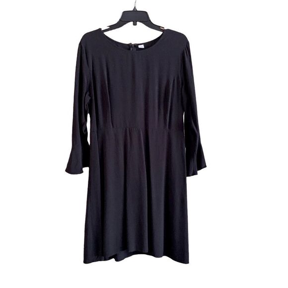 Old Navy Black Long Sleeve Fit & Flare Midi Dress Size XL - Picture 1 of 12